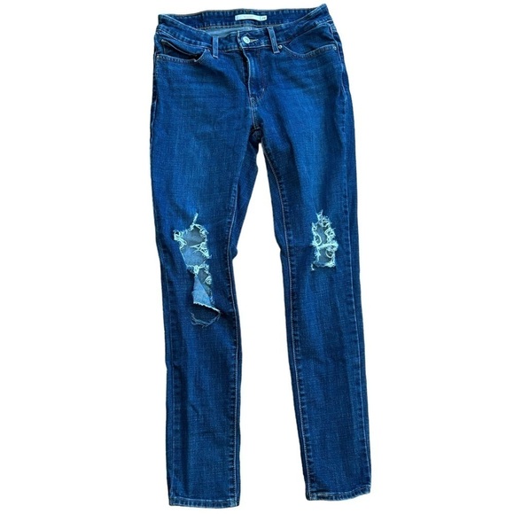 Levi’s 711 Skinny Distressed Blue Jeans Stretch Denim Classic Feminine Women/ 28 - Picture 8 of 16